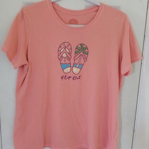 3/$10 - Women's Life Is Good "Flip Out" Tee - Size L